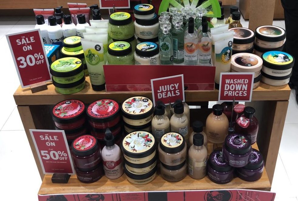The Body Shop offers at the end of the year sale