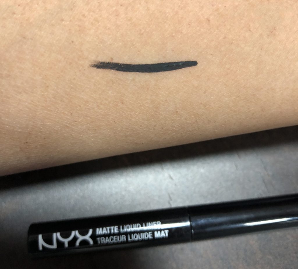 NYX Matte Liquid Liner Swatch Test