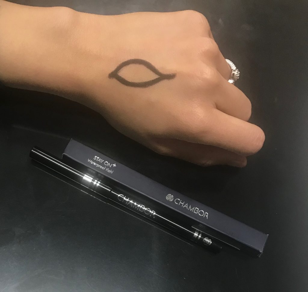 Chambor Stay On + Waterproof Kohl Blackest Black Swatch Test