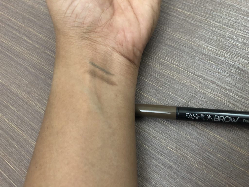 Maybelline New York Fashion Brow Duo Shaper Pencil in Brown Swatch Test