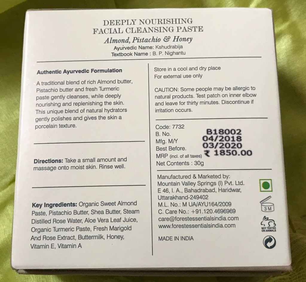 Forest Essential Deeply Nourishing Facial Cleansing Paste