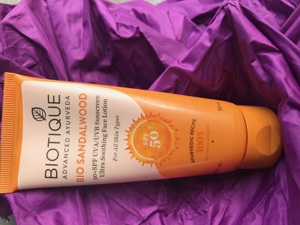 Biotique Bio Sandalwood 50+ SPF UVA/UVB Sunscreen Ultra Soothing Face Lotion